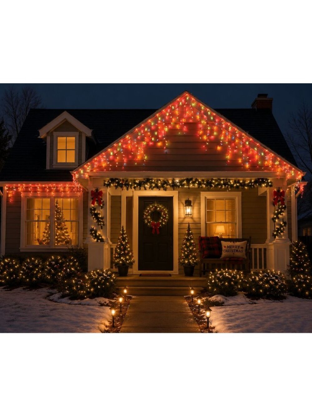 Wondershop 300ct High Density Icicle Multicolor Lights with White Wire